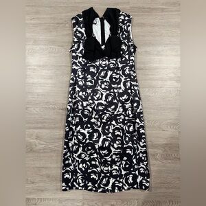 Moschino Silk Black and White Floral Sleeveless‎ Dress
